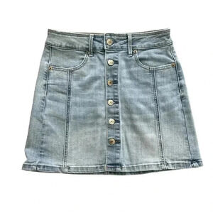 American Eagle Super Stretch Hi Rise A Line Button Up Skirt